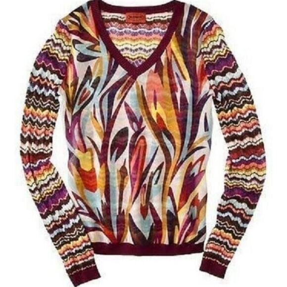 Missoni XS Mixed Media v neck sweater open knit - Picture 1 of 5
